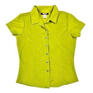 Vintage Jordache Y2K Lime Green Button Down Shirt